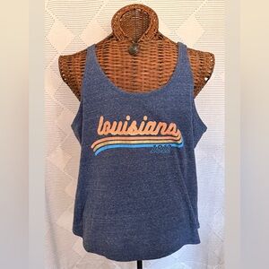 Louisiana 1812 Graphic Tank Top Blue Youth XL Retro Style Summer Shirt